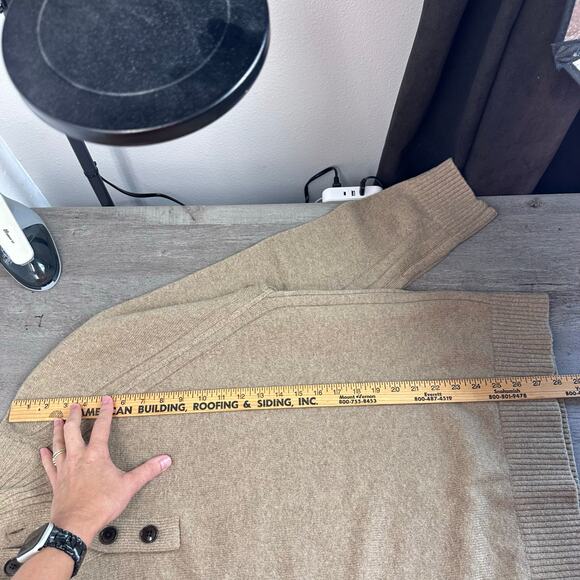 Banana Republic Italian Wool Blend Mock Neck Sweater Tan XL - Picture 7 of 8